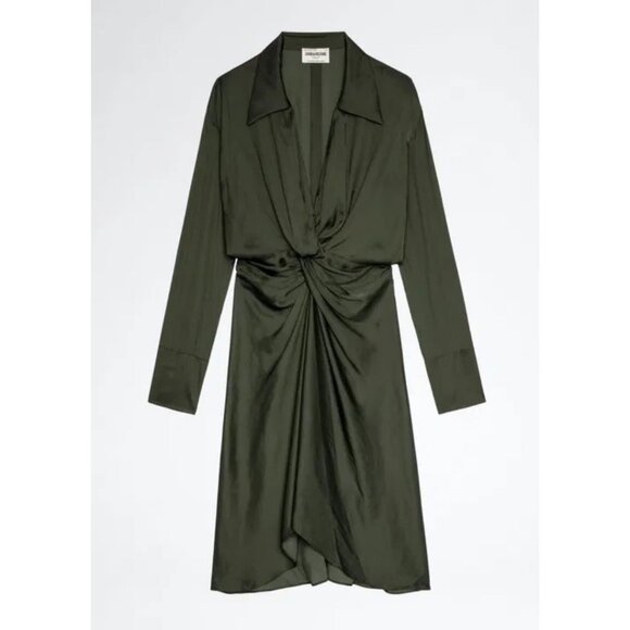 Zadig & Voltaire Rozo Dress Khaki Size Small - Picture 1 of 9